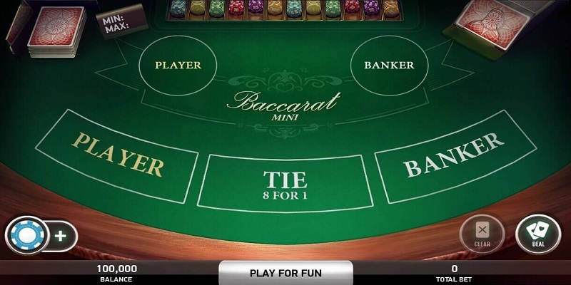 Bàn chơi Baccarat trong casino trực tuyến